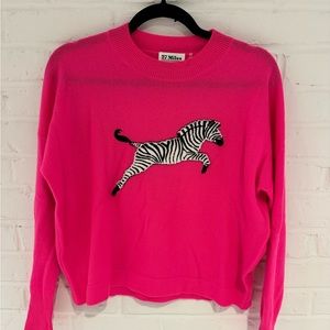 27 Miles Malibu Hot Pink Zebra Sweater Small